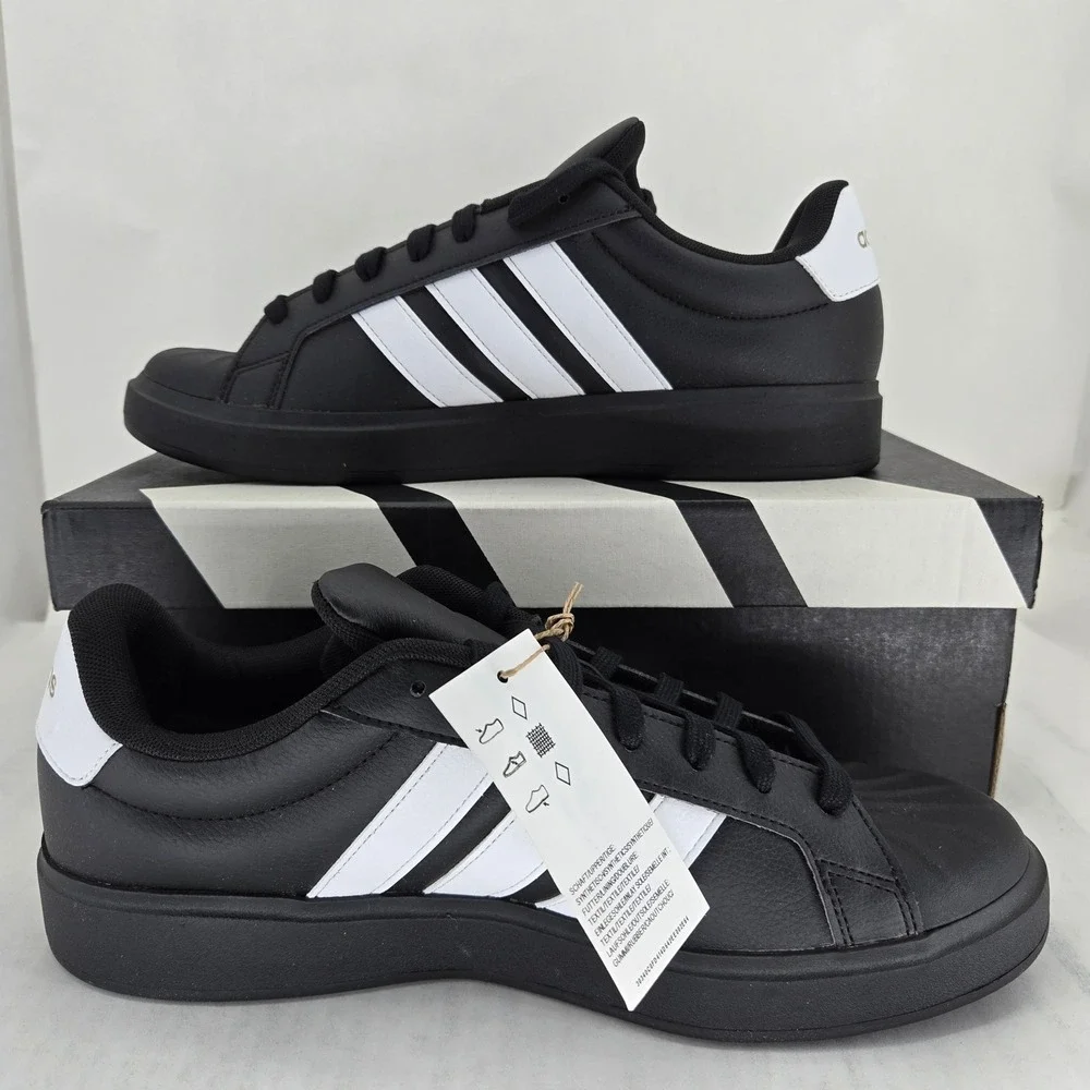 Adidas Streettalk Mens Sneakers Core Black White JP8276 Size 10 Low Top Shoes